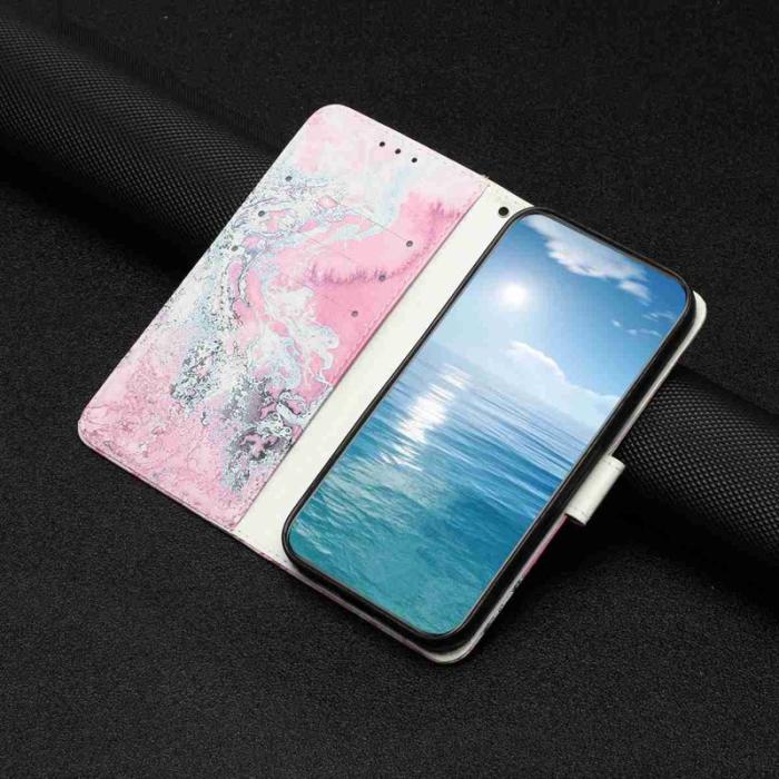 OEM - Plånboksfodral för Samsung Galaxy S26 Flip Konstläder - Rosa Marmor