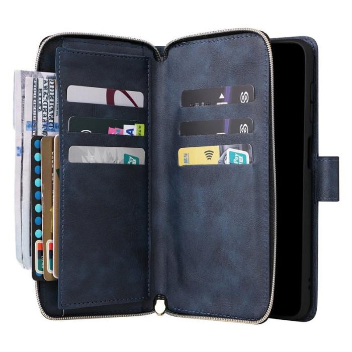 OEM - Mobilfodral för Samsung Galaxy S26 Konstläder 9 kortfack - Blå