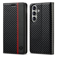 LC.imeeke - LC.IMEEKE Pl&aring;nboksfodral f&ouml;r Samsung Galaxy S26 Konstl&auml;der Kolfiber - Svart