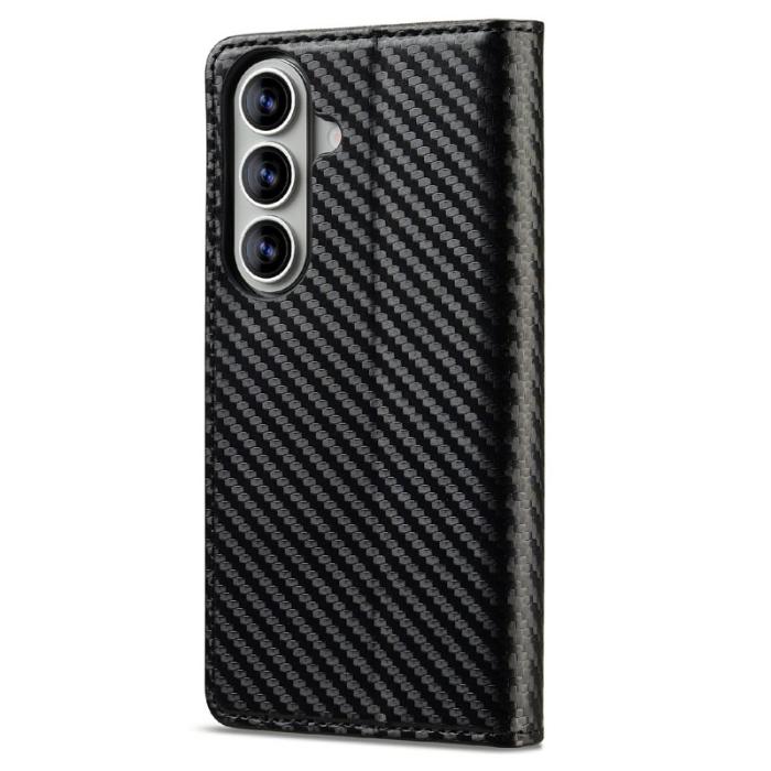 LC.imeeke - LC.IMEEKE Plånboksfodral för Samsung Galaxy S26 Konstläder Kolfiber - Svart