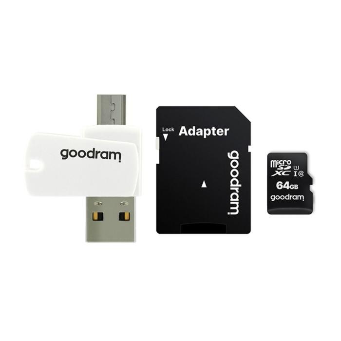 Goodram - Goodram kortläsare med USB/micro USB-uttag + micro SD 64GB