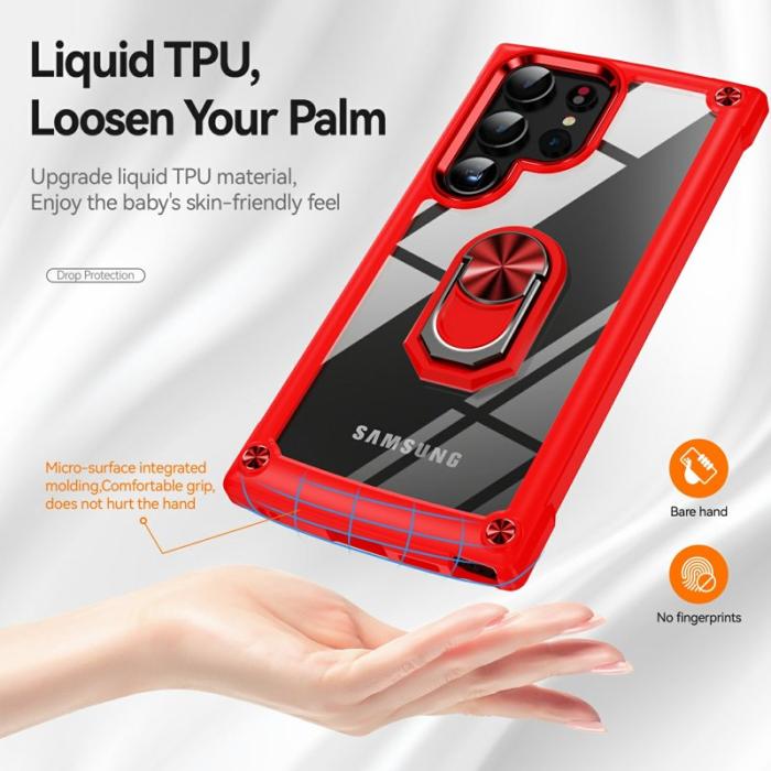 OEM - Mobilskal för Samsung Galaxy S26 Ultra PC + TPU Kickstand - Röd