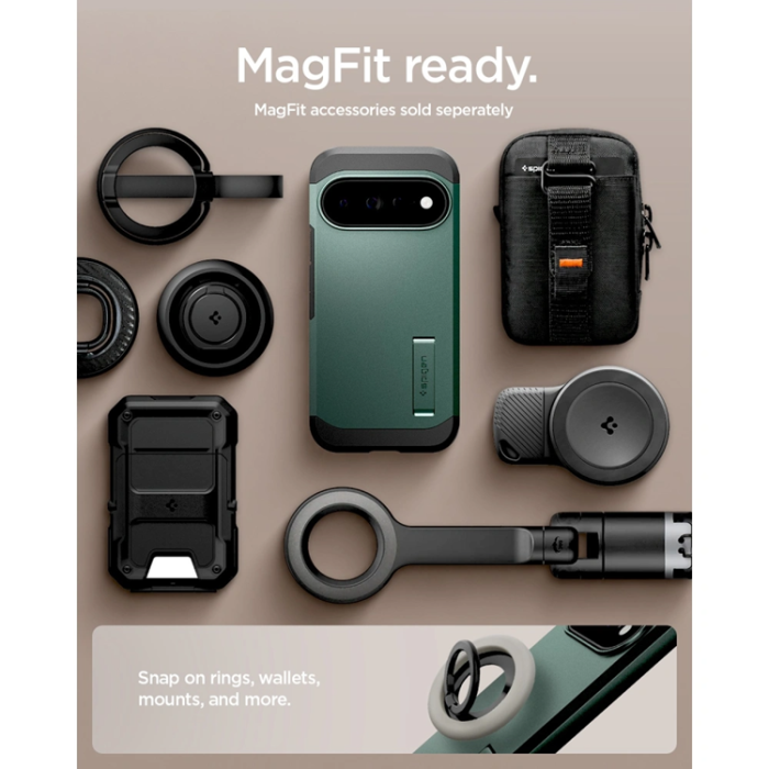 Spigen - Spigen Mobilskal För Google Pixel 11 Pro Magsafe Tough Armor - Abyss Grön