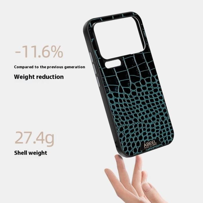 ABEEL - ABEEL Mobilskal till Xiaomi 17 Pro Max MagSafe Kroko Textur Grön