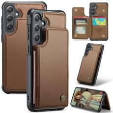 Caseme - CASEME C22 Fodral till Samsung Galaxy S24 FE - Konstl&auml;der - Brun