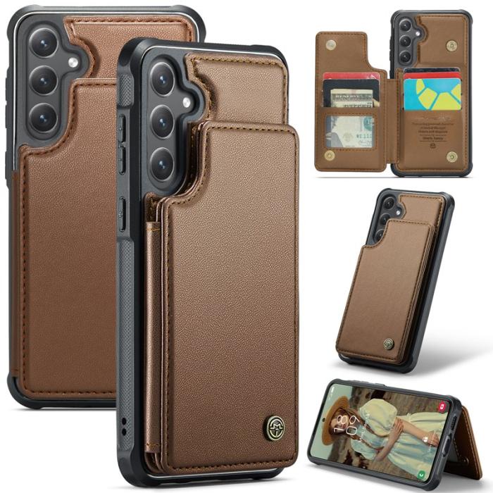 Caseme - CASEME C22 Fodral till Samsung Galaxy S24 FE - Konstläder - Brun