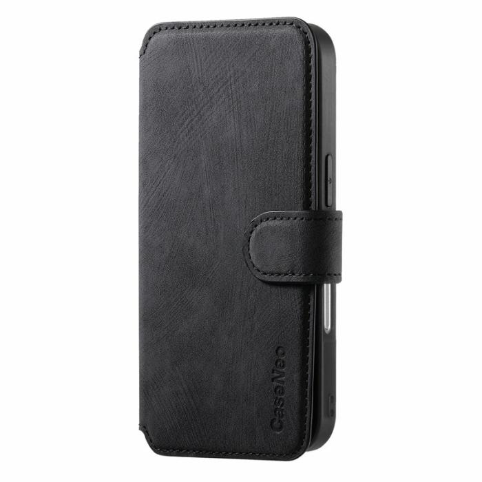 CASENEO - CASENEO MW-03 iPhone 17 Plånboksfodral med Avtagbart Konstläder - Svart