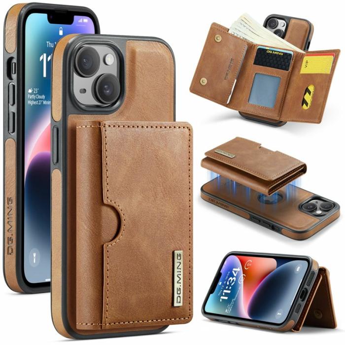 DG.MING - DG.MING M6 Series Mobilskal till iPhone 14 Plus Magnetiskt Plånboksfodral Brun