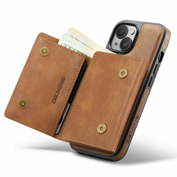 DG.MING - DG.MING M6 Series Mobilskal till iPhone 14 Plus Magnetiskt Plånboksfodral Brun