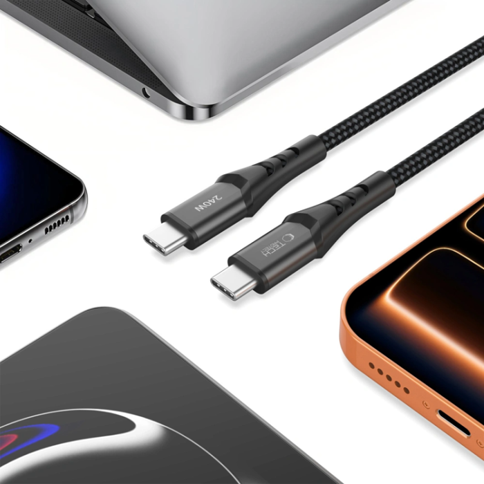 Tech-Protect - Tech-Protect USB-C till USB-C kabel Ultraboost 1m 240W QC 3.0 - Svart