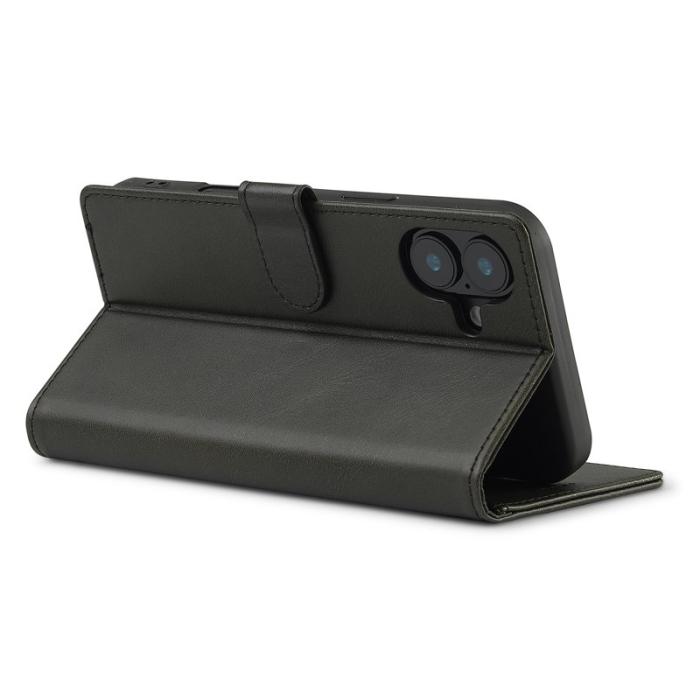 LC.imeeke - LC.IMEEKE iPhone 16 Plus Plånboksfodral Konstläder - Svart