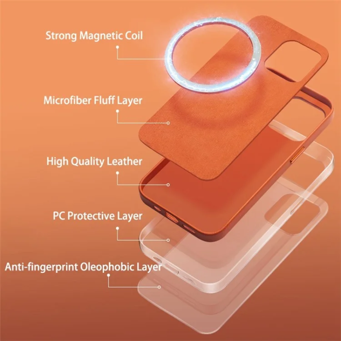 QIALINO - QIALINO iPhone 14 Pro Mobilskal MagSafe Äkta Läder