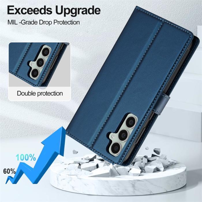 LC.imeeke - LC.IMEEKE L2 Series Samsung Galaxy A36 Plånboksfodral Konstläder - Blå