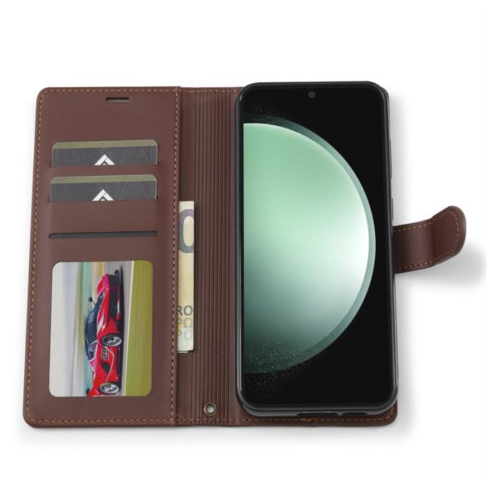 LC.imeeke - LC.IMEEKE L2 Series Samsung Galaxy A36 Plånboksfodral Konstläder - Brun