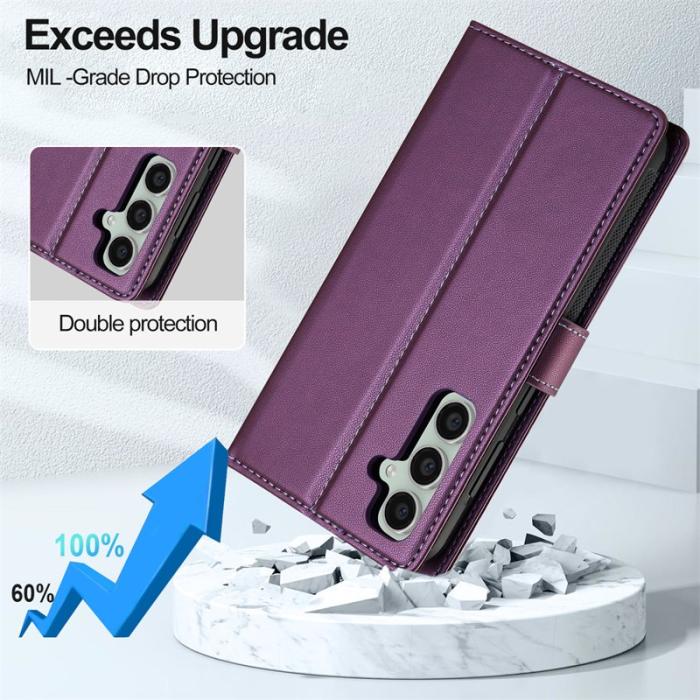 LC.imeeke - LC.IMEEKE L2 Series Samsung Galaxy A36 Plånboksfodral Konstläder - Lila