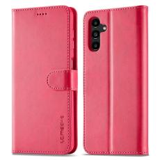 LC.imeeke - LC.IMEEKE Samsung Galaxy A34 5G Pl&aring;nboksfodral Konstl&auml;der - R&ouml;d