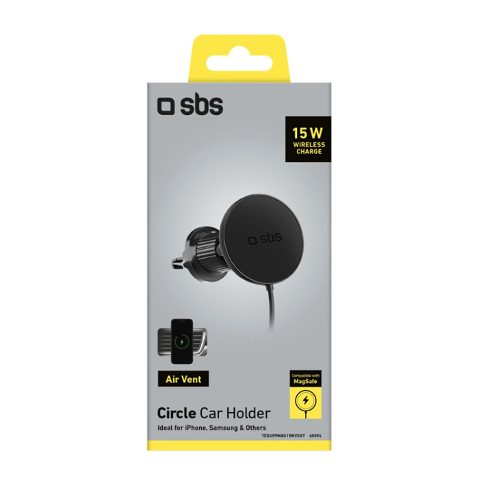 SBS - SBS Mobilhållare Ventilationsgaller Magsafe Med Infusion laddare - Svart