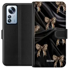 Gustaf - Pl&aring;nboksfodral till Xiaomi 12 Pro med Leopard Bow