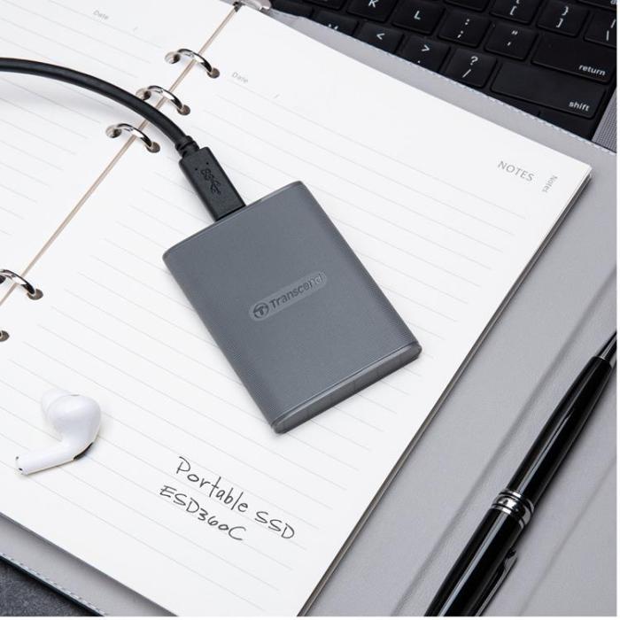 Transcend - Transcend Portabel Mini SSD USB-C 1TB - Grå