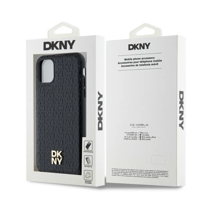 DKNY - DKNY iPhone 11/XR Mobilskal Magsafe Läder Pattern Metal Logo