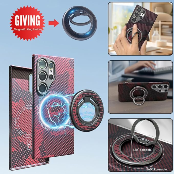 A-One Brand - Galaxy S25 Ultra Mobilskal MagSafe Kevlar - TriColor Rain