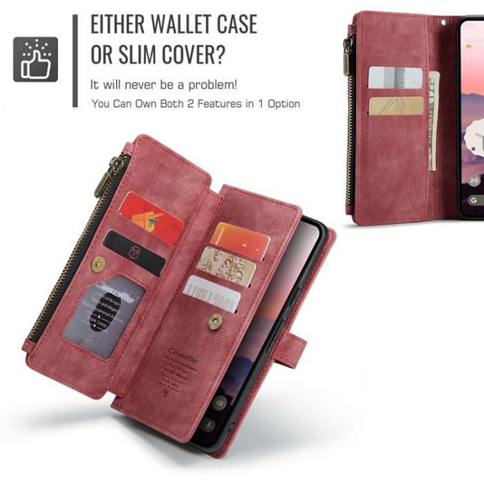 Caseme - CASEME Google Pixel 10 Pro/10 Plånboksfodral Zipper C30 - Röd