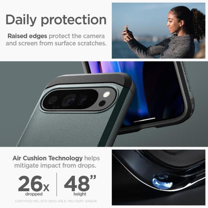 Spigen - Spigen Google Pixel 9 Pro XL Mobilskal Tough Armor - Abyss Grön