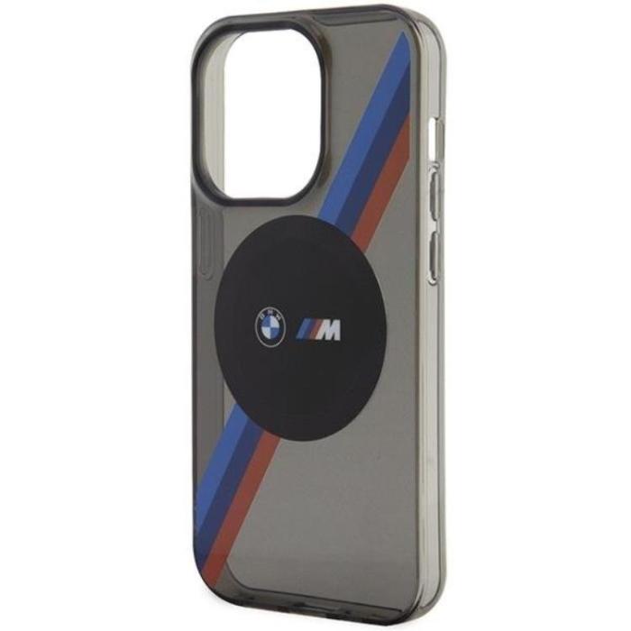 BMW - BMW iPhone 14 Pro Mobilskal Magsafe Tricolor Stripes - Grå
