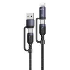 Yesido - YESIDO 4in1 USB - 2x USB-C/Lightning 60W kabel 8-pin 1.2m