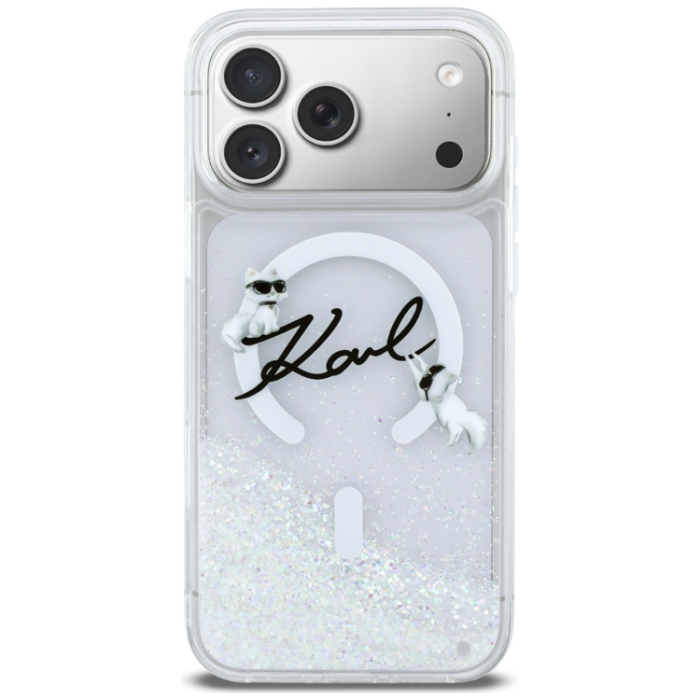 KARL LAGERFELD - Karl Lagerfeld iPhone 17 Pro Max Mobilskal Magsafe Liquid Glitter