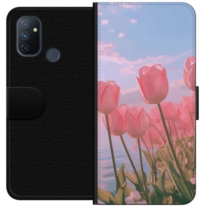 iSecrets - Plånboksfodral till OnePlus Nord N100 med Rosa Tulpaner