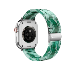 Forcell - Forcell Apple Watch (38/40/41) Armband Resin Marble - Grön