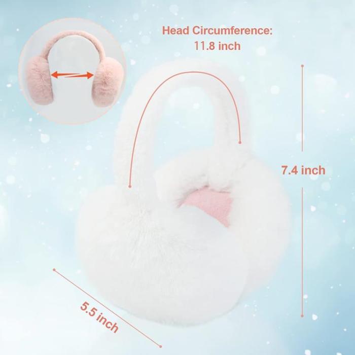 A-One Brand - Vikbara Fluffiga Söta Slouchy Öronkåpor För Kvinnor - Rosa