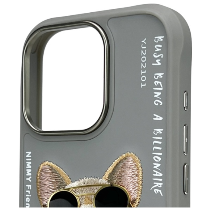 NIMMY - Nimmy iPhone 16 Pro Max Mobilskal Glasses Cool Dog - Grå