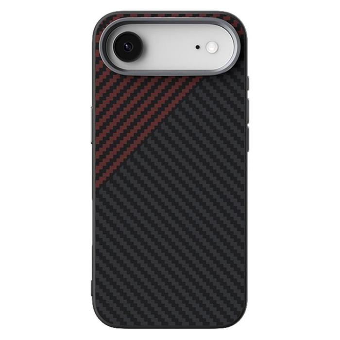ABEEL - ABEEL iPhone 17 Air Mobilskal MagSafe Carbon Fiber - Svart / Röd