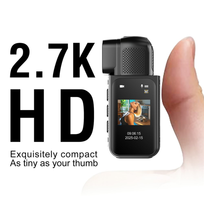 OEM - Mini Action WiFi TumKamera 2.7K Ultra HD 1.47 tums Skärm S80 - Svart