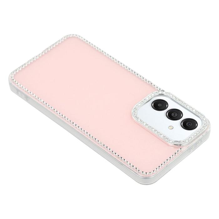 OEM - Samsung Galaxy S26/S26 Pro Skal Rhinestone Edge Glitter TPU + PC - Ljusrosa