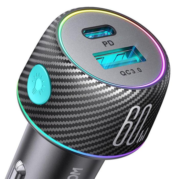 Joyroom - Joyroom Billaddare Adapter USB-A 60W - Svart