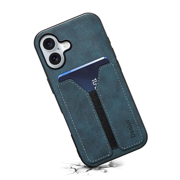DENIOR - DENIOR iPhone 17 Mobilskal Elastic Korthållare - Blå