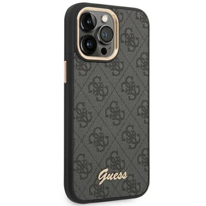 Guess - GUESS iPhone 14 Pro Max Skal 4G Vintage Gold Logo - Svart