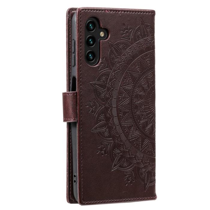 OEM - Samsung Galaxy S26 Plus Plånboksfodral Impr. Totem Konstläder - Brun