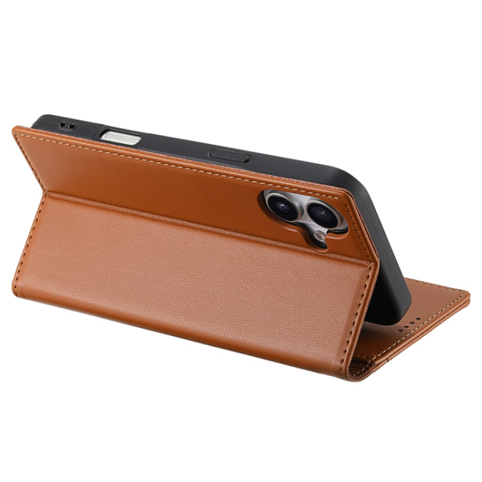 N.BEKUS - N.BEKUS iPhone 17 Plånboksfodral RFID Blocking P3 - Brun