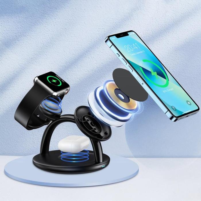 Choetech - Choetech 3-in-1 Trådlös Laddare iPhone, Apple Watch, AirPods - Svart