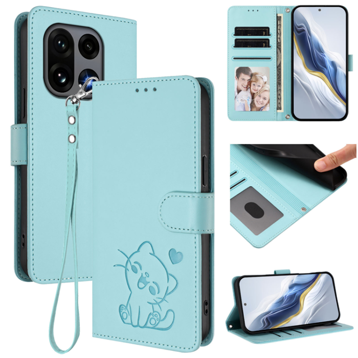 A-One Brand - OnePlus 15 Konstläder Plånboksfodral Love Cat Pattern Imprint