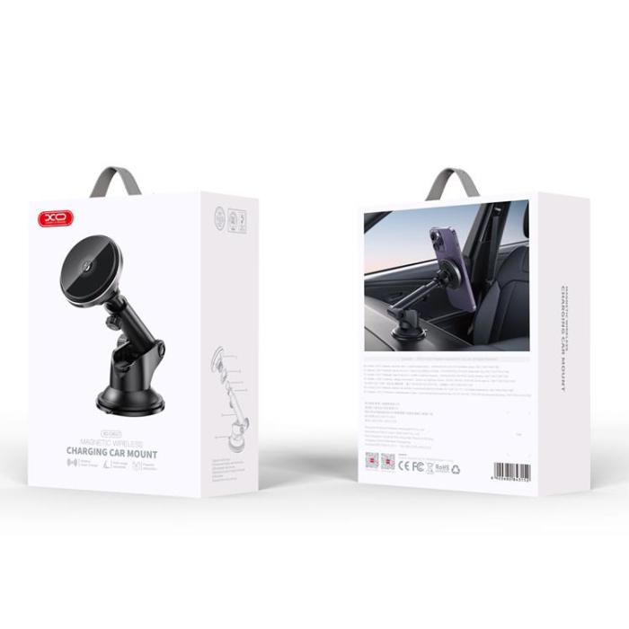 XO - XO Magnetisk Bilhållare med Trådlös Laddning 15W CX017 - Svart