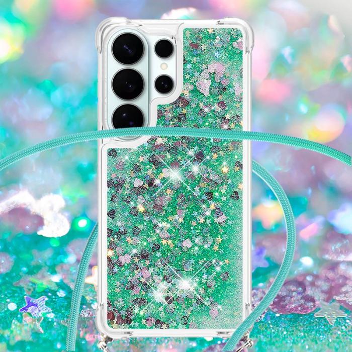 OEM - Mobilskal till Samsung Galaxy S26 Ultra TPU Snabbsand Telefon- Grön / Hjärtan