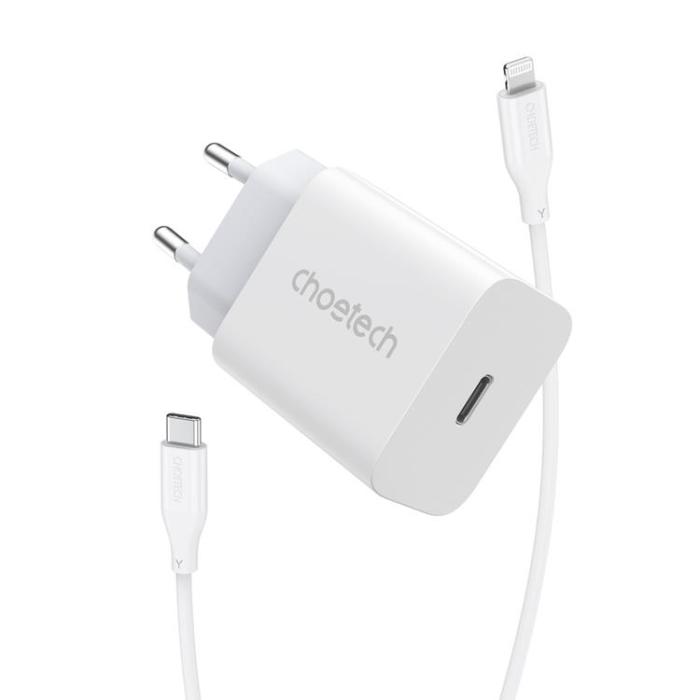 UTGATT5 - Choetech Väggladdare USB-C Lightning Kabel 1.2m 20W - Vit