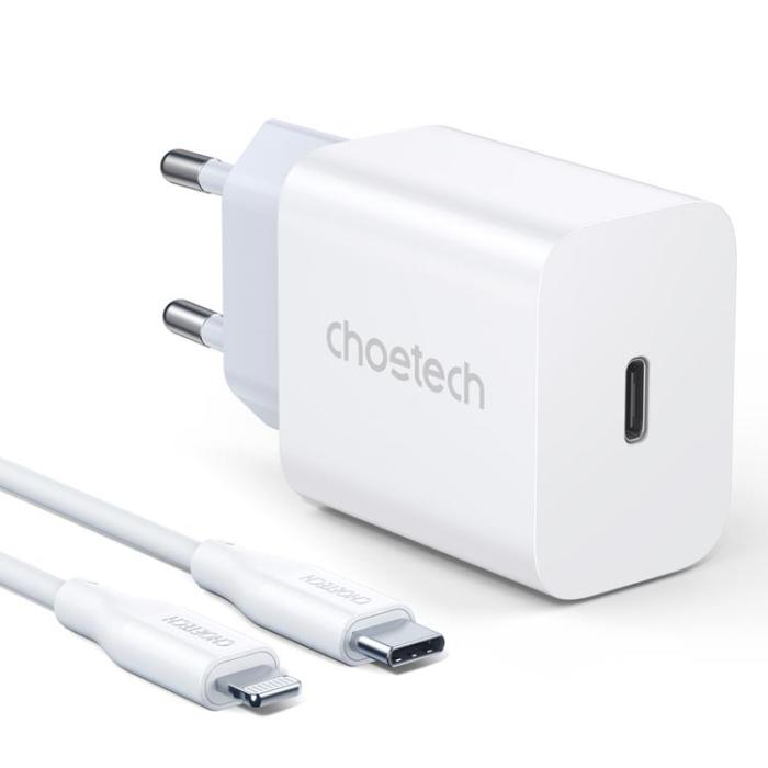 UTGATT5 - Choetech Väggladdare USB-C Lightning Kabel 1.2m 20W - Vit