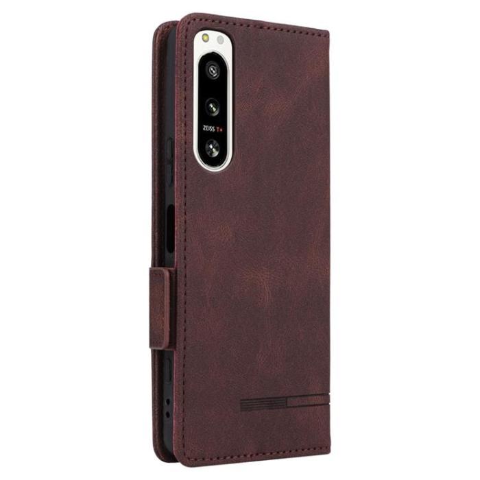 OEM - Sony Xperia 5 IV Plånboksfodral Decor Magnetic Clasp - Brun