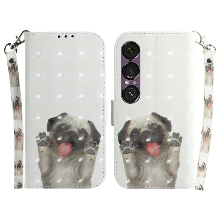 A-One Brand - Sony Xperia 1 VII Plånboksfodral med Handledsrem - Pug